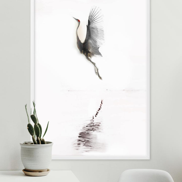 fliegender Kranich - Poster artlia