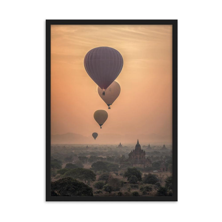 Heißluftbalons - Poster im Rahmen Schwarz / 50×70 cm artlia