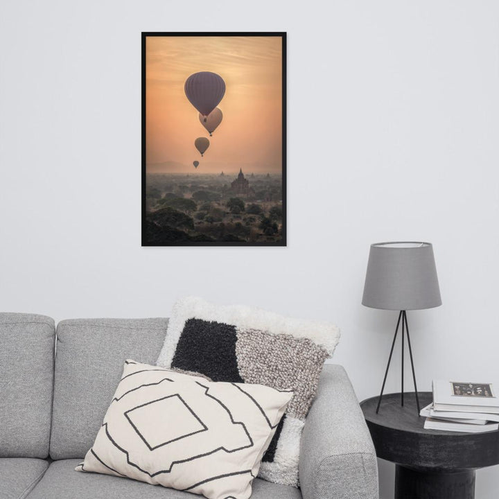 Heißluftbalons - Poster im Rahmen artlia