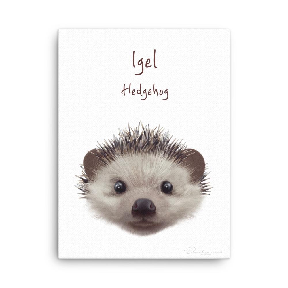 Igel - Leinwand 30x41 cm artlia