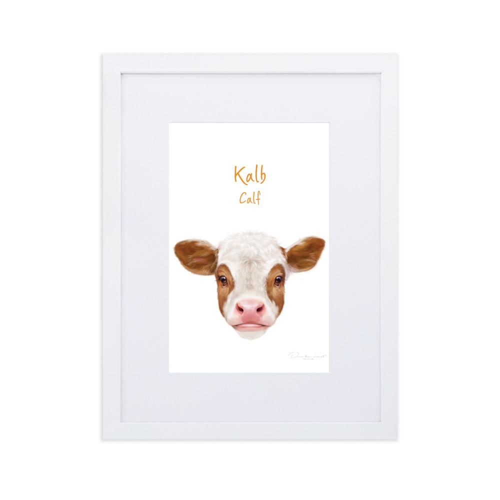 Kalb - Poster im Rahmen mit Passepartout weiß / 30×40 cm artlia