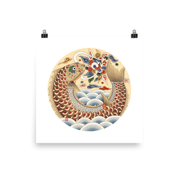 Karpfen wird Drache - Poster 25x25 cm artlia