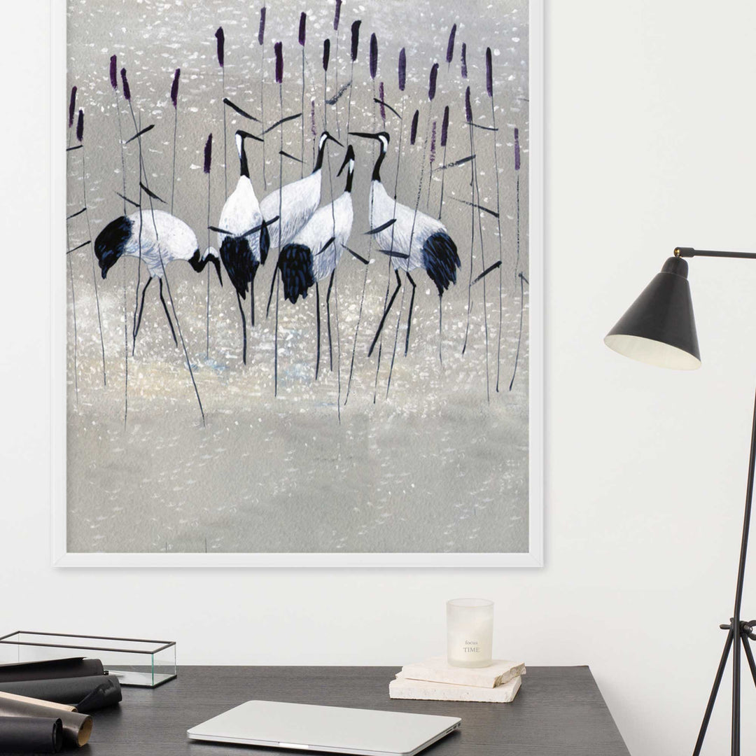 Kranichfamilie - Poster artlia