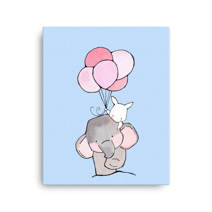 Leinwand - Elefant und Hase mit Luftballon 41x51 cm artlia