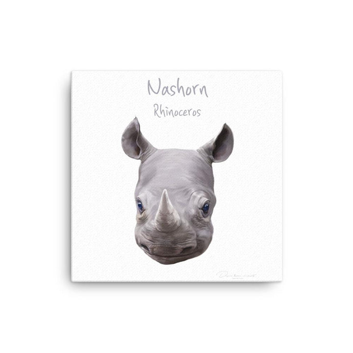Nashorn - Leinwand 30x30 cm artlia