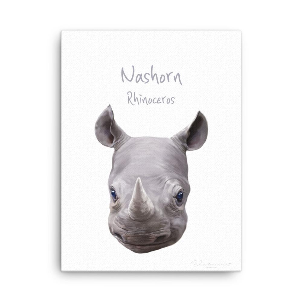 Nashorn - Leinwand 30x41 cm artlia
