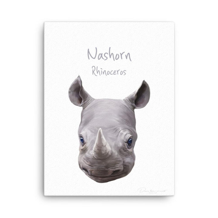 Nashorn - Leinwand 30x41 cm artlia