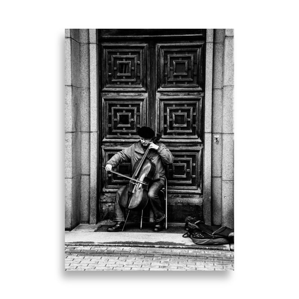 Poster - A Cellist on the Street 21×30 cm artlia