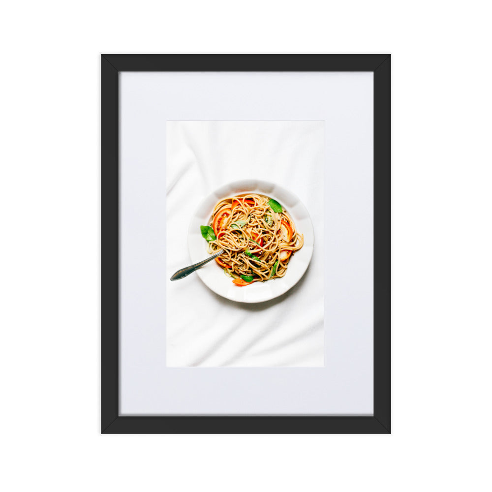 Poster mit Passepartout - leckere Spaghetti Schwarz / 30×40 cm artlia