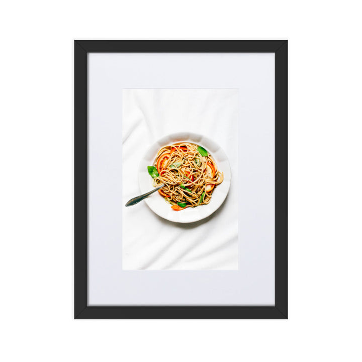 Poster mit Passepartout - leckere Spaghetti Schwarz / 30×40 cm artlia