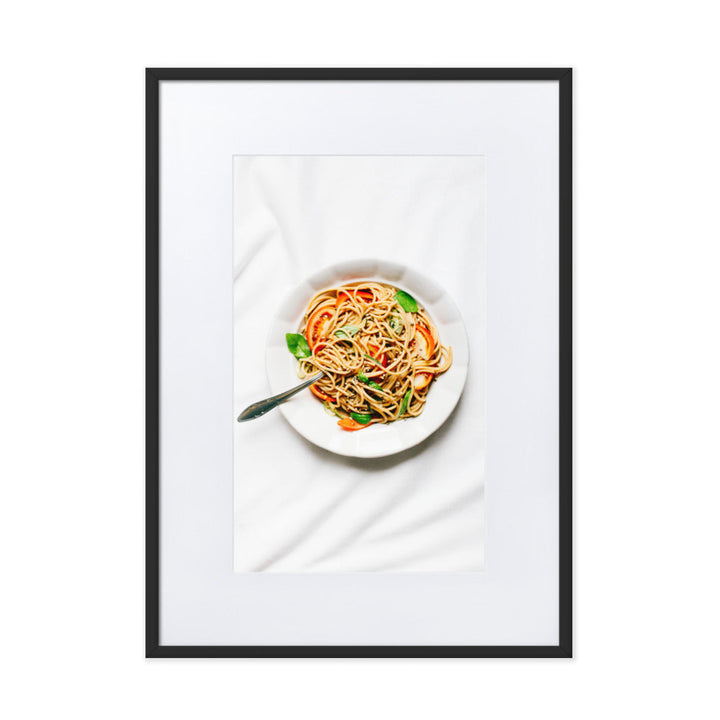 Poster mit Passepartout - leckere Spaghetti Schwarz / 50×70 cm artlia
