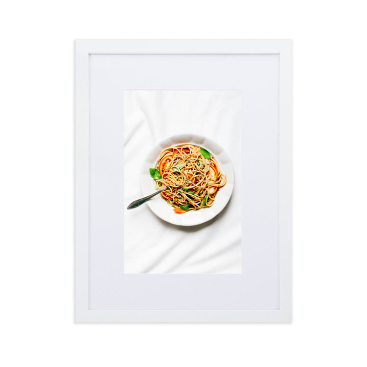 Poster mit Passepartout - leckere Spaghetti Weiß / 30×40 cm artlia