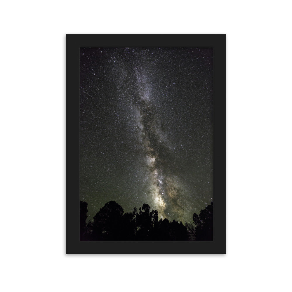 Poster mit Rahmen - Sternenhimmel Starry sky Schwarz / 21×30 cm artlia