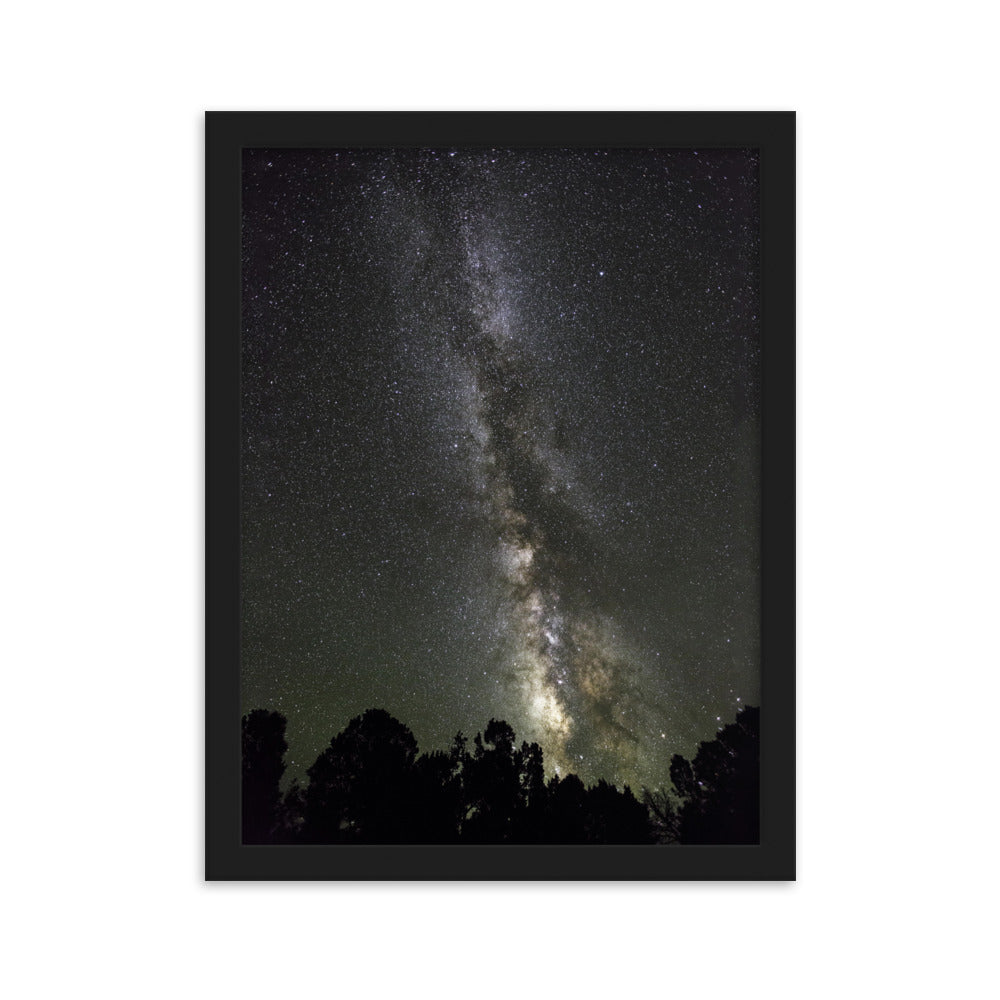 Poster mit Rahmen - Sternenhimmel Starry sky Schwarz / 30×40 cm artlia