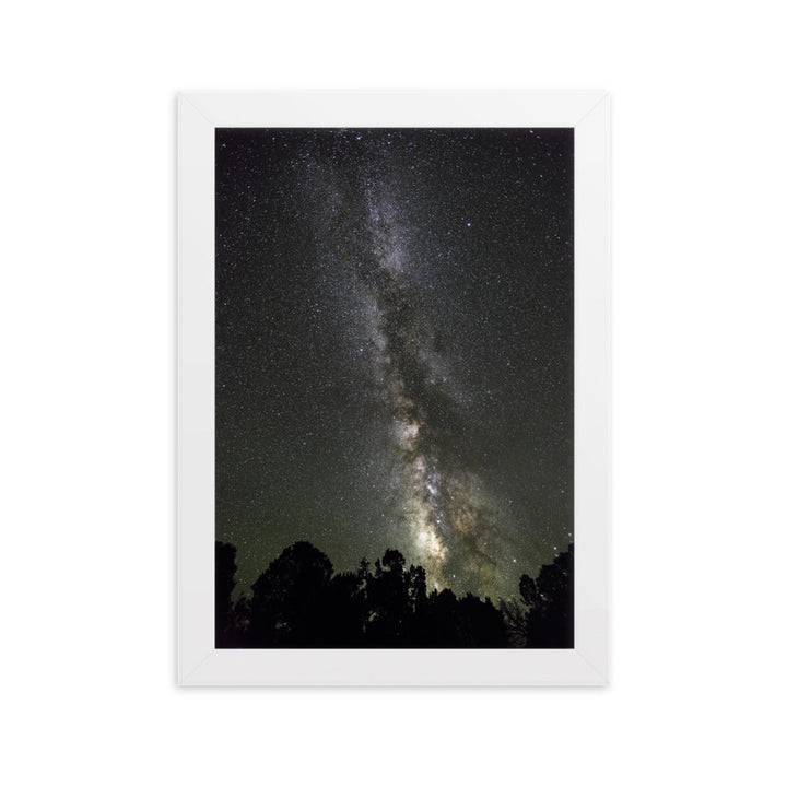 Poster mit Rahmen - Sternenhimmel Starry sky Weiß / 21×30 cm artlia
