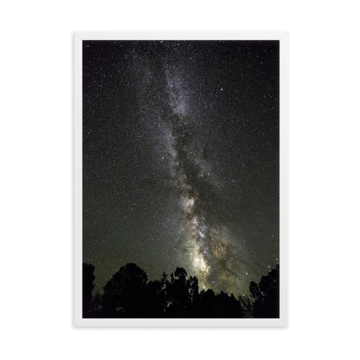 Poster mit Rahmen - Sternenhimmel Starry sky Weiß / 50×70 cm artlia