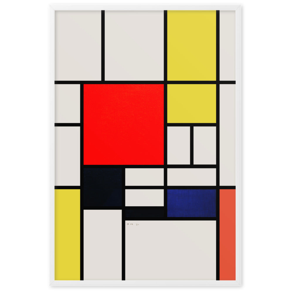 Poster - Mondrian, Composition with red yellow black gray and blue artlia