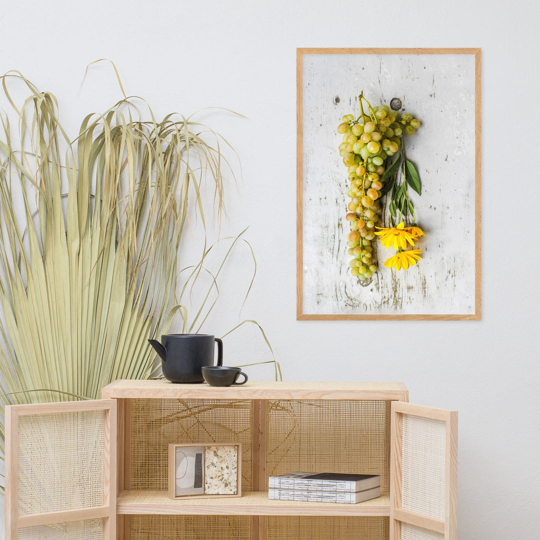 Poster - Weintrauben und Blumen artlia