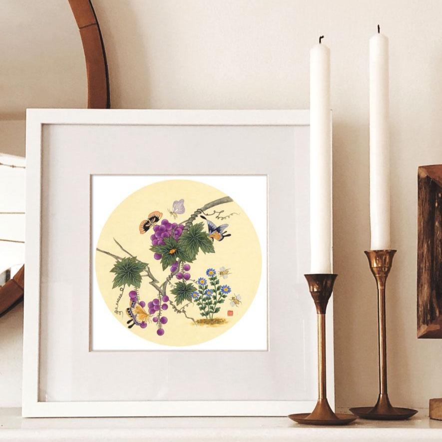 Schmetterlinge auf Traubenbaum - Poster artlia