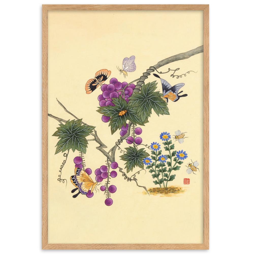 Schmetterlinge auf Traubenbaum - Poster artlia