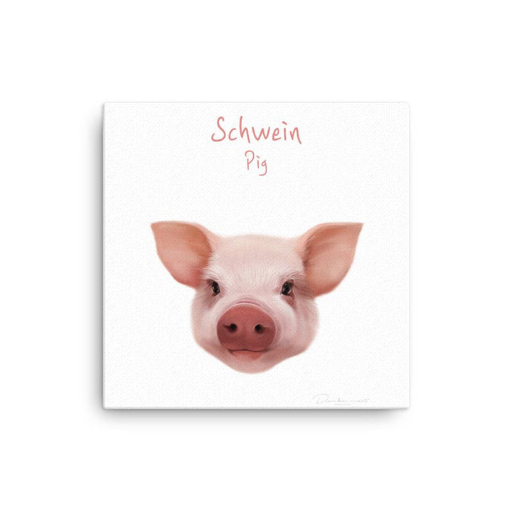 Schwein - Leinwand 30x30 cm artlia