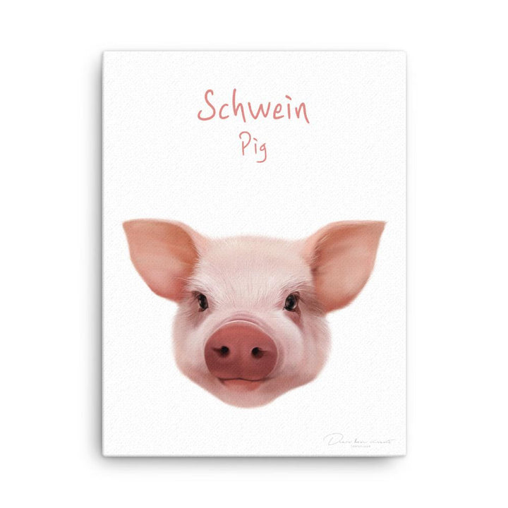 Schwein - Leinwand 30x41 cm artlia