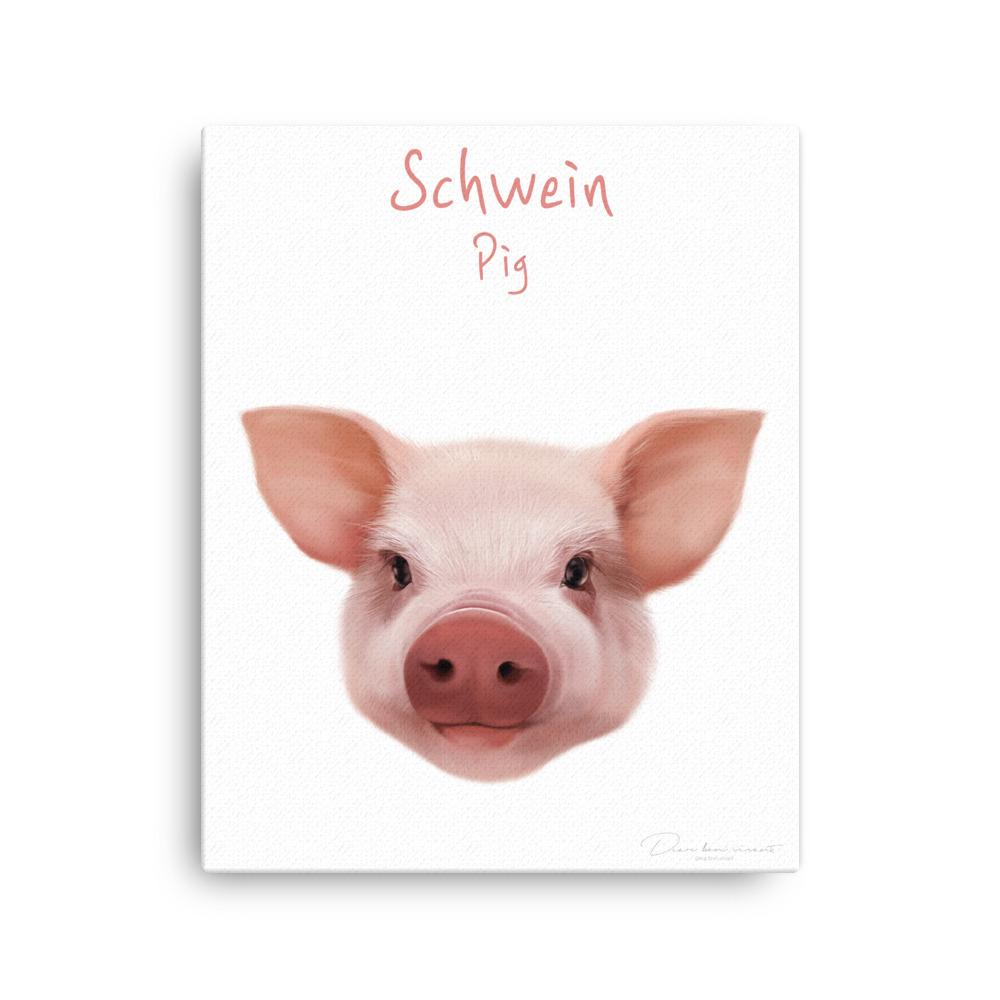Schwein - Leinwand 41x51 cm artlia
