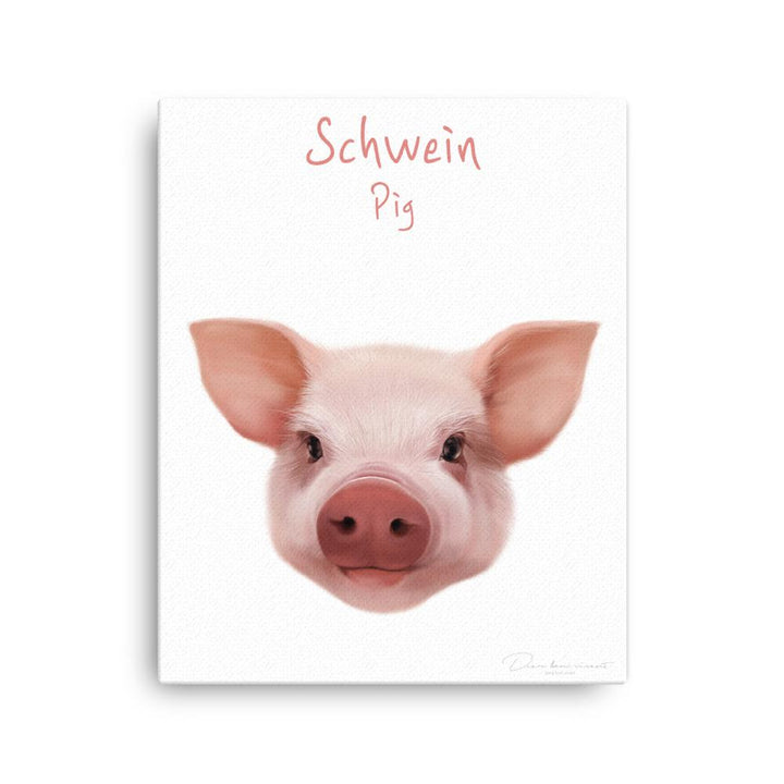 Schwein - Leinwand 41x51 cm artlia