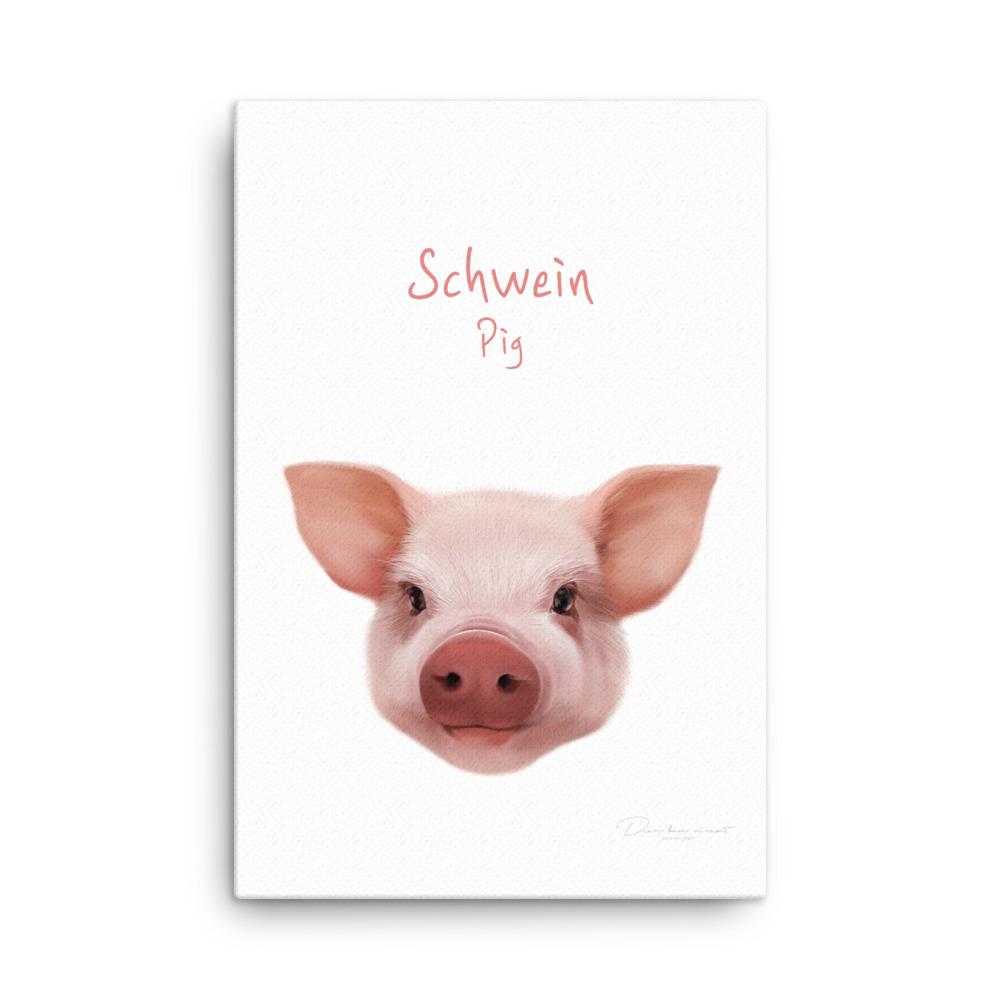 Schwein - Leinwand 61x91 cm artlia