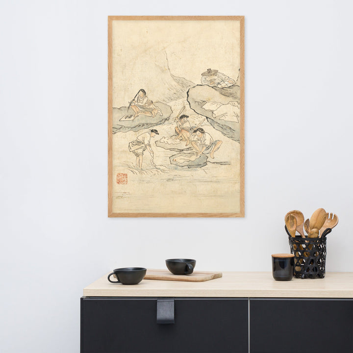 Wäscherei, Kim Hong-do - Poster im Rahmen artlia