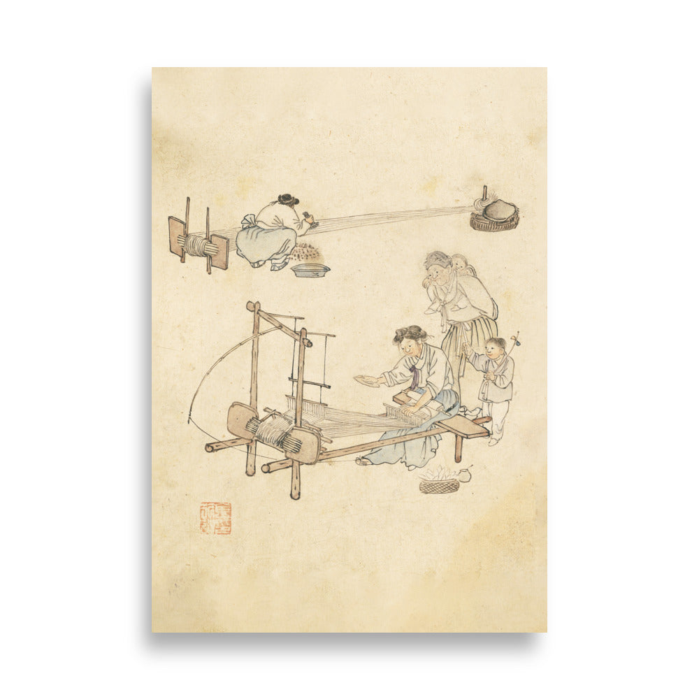Poster - Weberei, Kim Hong-do 21×30 cm artlia