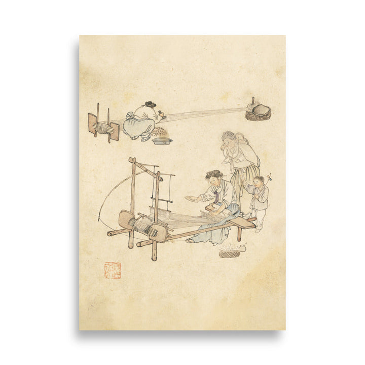 Poster - Weberei, Kim Hong-do 21×30 cm artlia