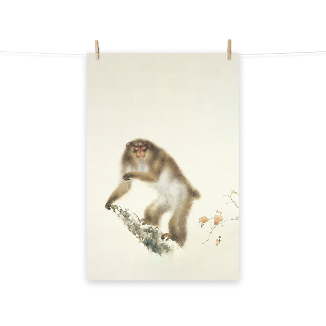 Kansetsu_Hashimoto-Old_Monkey_with_Cherry_in_Autumn_enhanced-matte-paper-poster-_cm_-61x91-cm-min