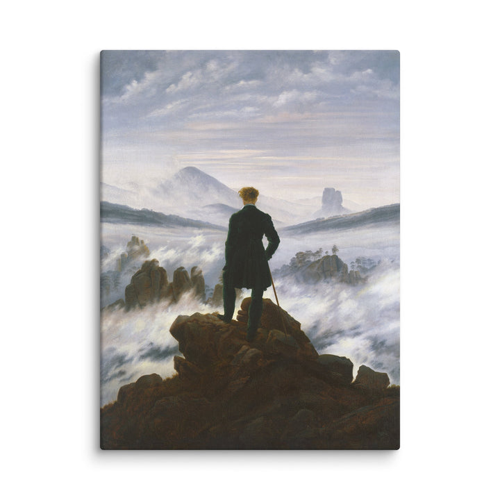 Canvas - Caspar David Friedrich, Wandelaar boven de nevelzee
