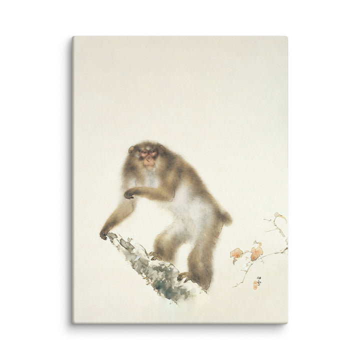 canvas-_in_-18x24-Kansetsu_Hashimoto-Old_Monkey_with_Cherry_in_Autumn-min