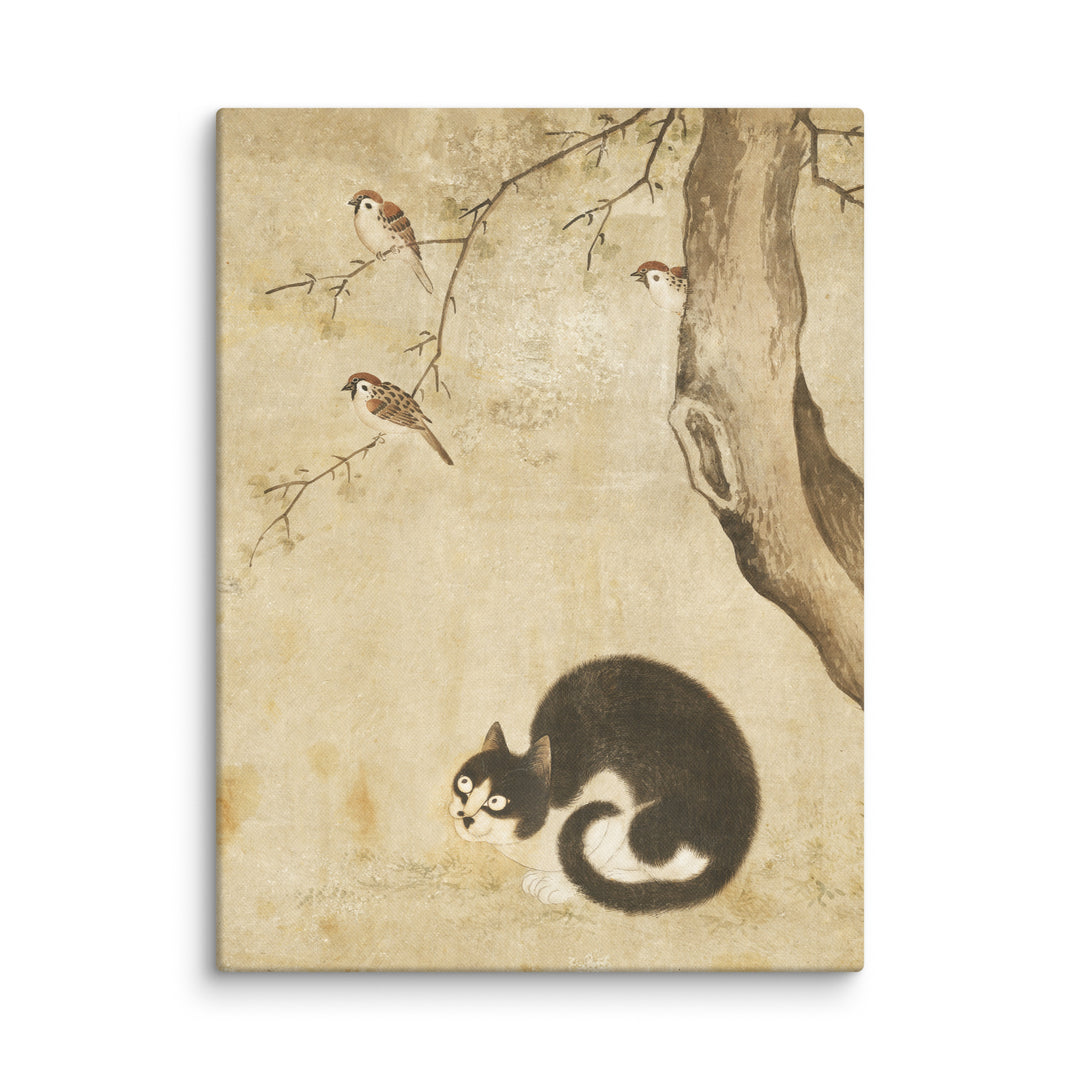 Canvas - Cat and Sparrows, Byeon Sang-byeok