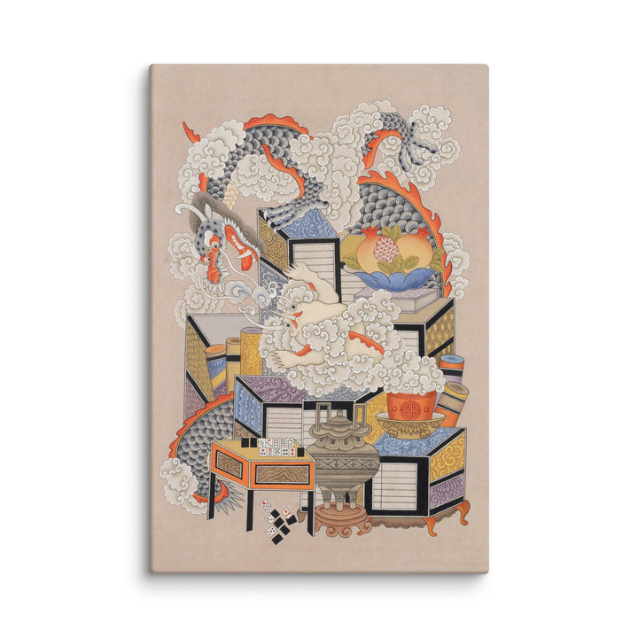 Leinwand - Sehnsucht nach Wissen mit Drache