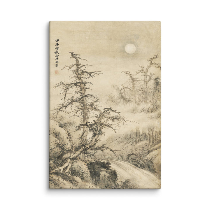 Canvas - Mondverlichte herfstlandschap