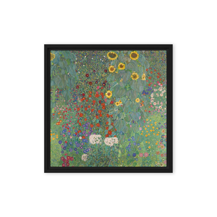 Canvas - Gustav Klimt, Garden with Sunflowers, Garten mit Sonnenblumen ARTLIA Schwarz / 41x41 cm (16″×16″) artlia