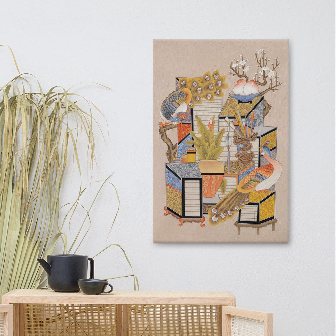 canvas-korean-sehnsucht-nach-wissen-mit-pfau-longing-for-knowledge-with-peacock-seungmin-yoon_13_-min