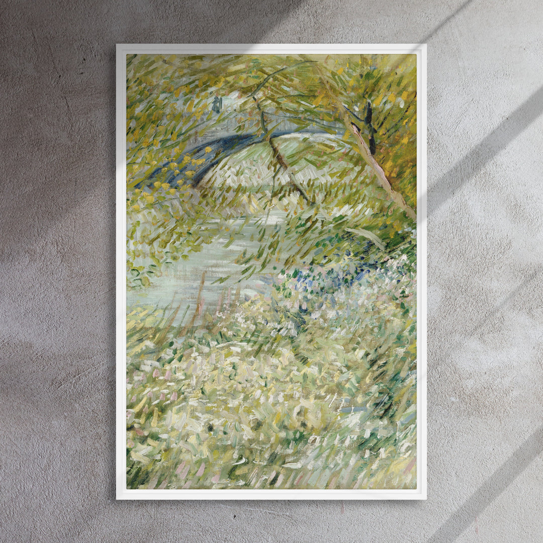 Gerahmte Leinwand - Van Gogh, River Bank in Springtime 1961