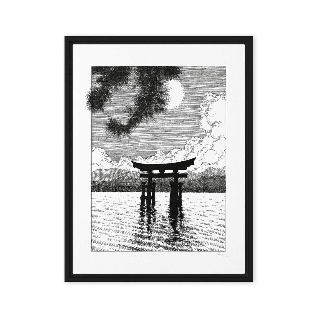 Gerahmte Leinwand - Miyajima Pavel Illustrations Schwarz / 46x61 cm (18″×24″) artlia