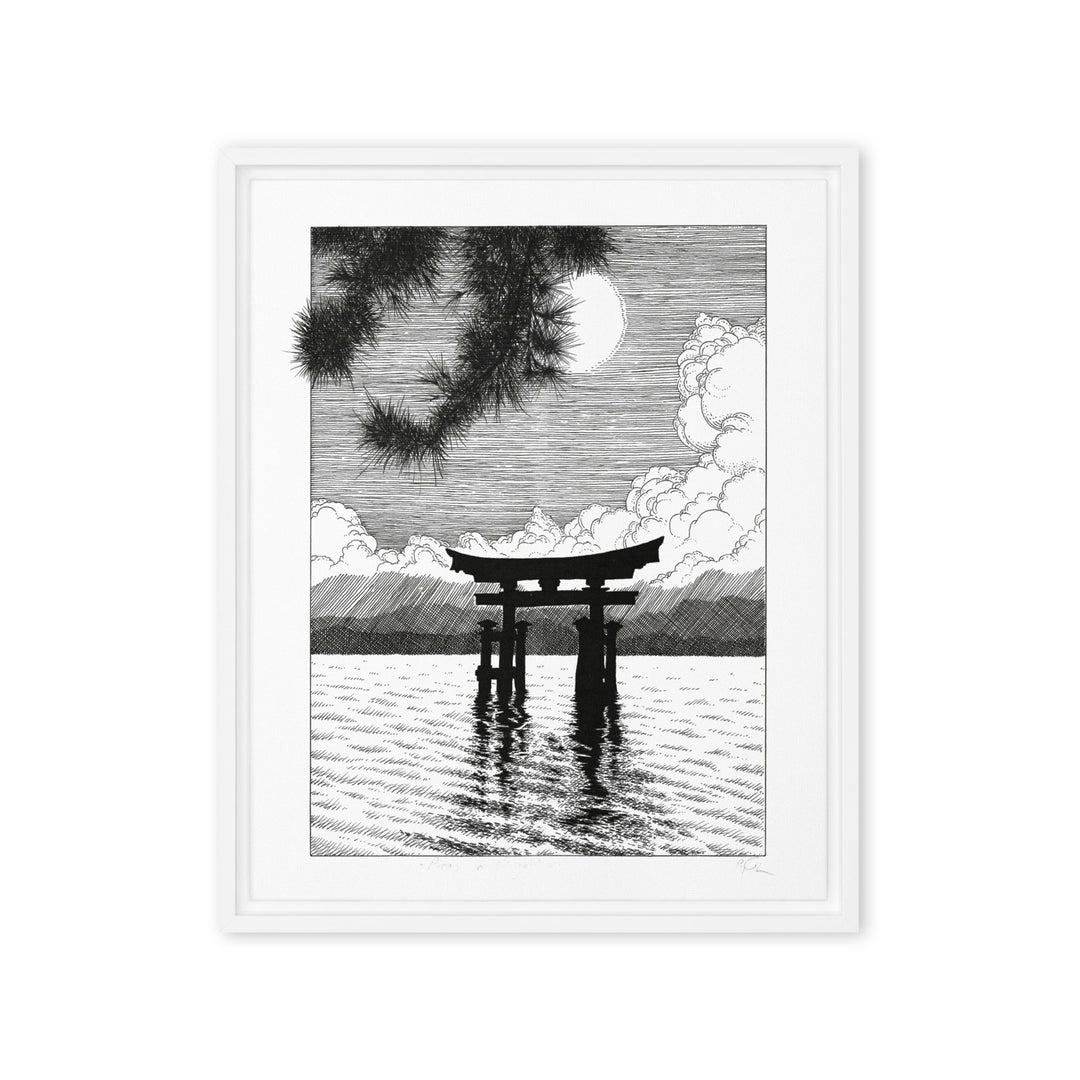 Gerahmte Leinwand - Miyajima Pavel Illustrations Weiß / 41x51 cm (16″×20″) artlia