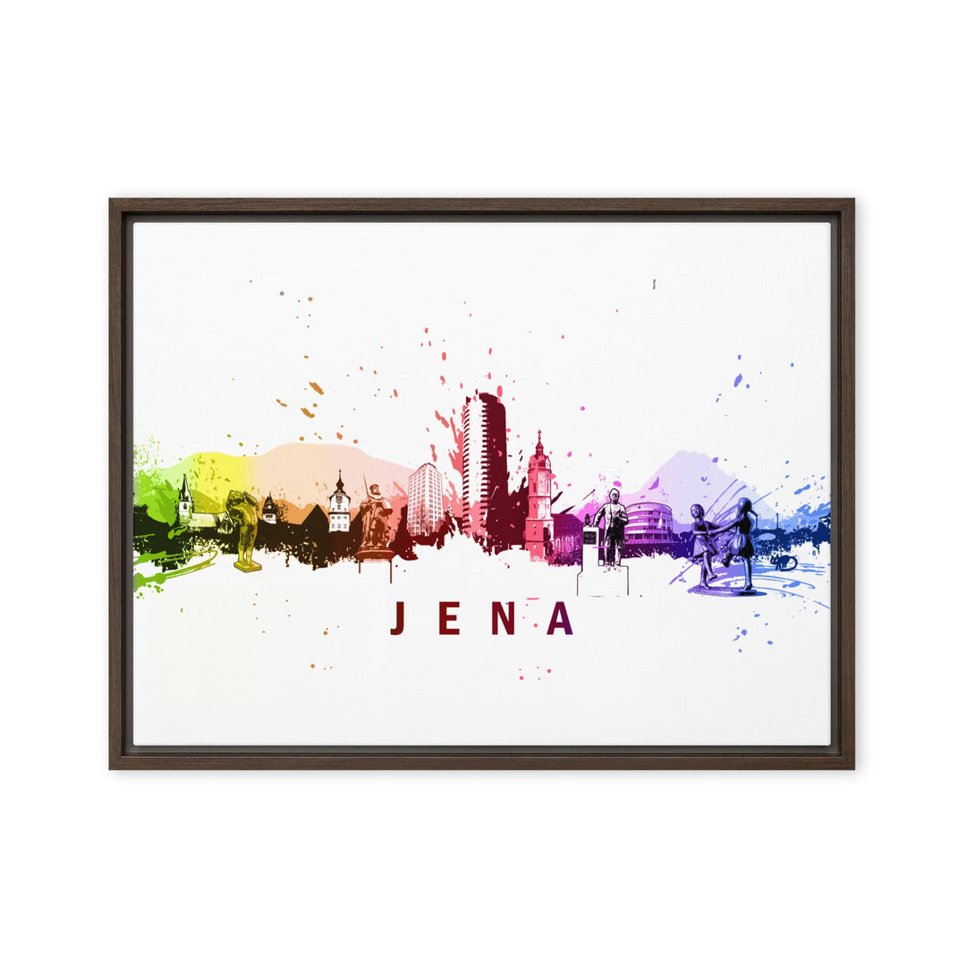 Gerahmte Leinwand - Skyline Jena Marko Kurth Braun / 46x61 cm (18″×24″) artlia