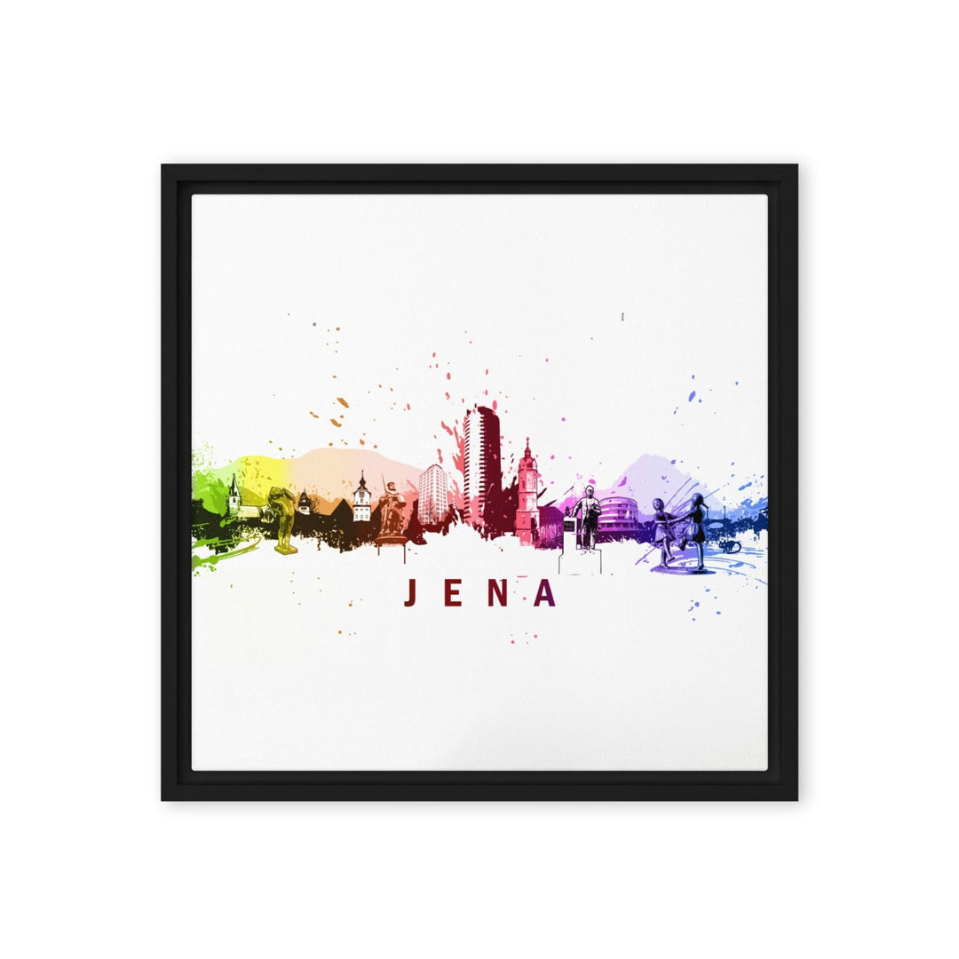 Gerahmte Leinwand - Skyline Jena Marko Kurth Schwarz / 41x41 cm (16″×16″) artlia