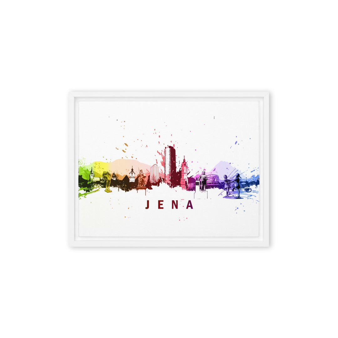 Gerahmte Leinwand - Skyline Jena Marko Kurth Weiß / 31x41 cm (12″×16″) artlia