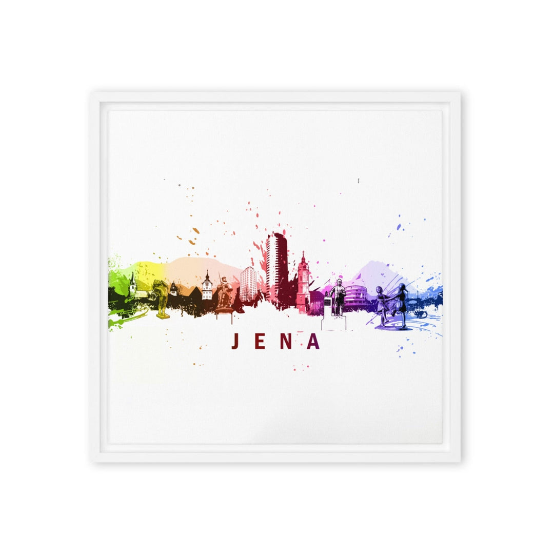 Gerahmte Leinwand - Skyline Jena Marko Kurth Weiß / 41x41 cm (16″×16″) artlia