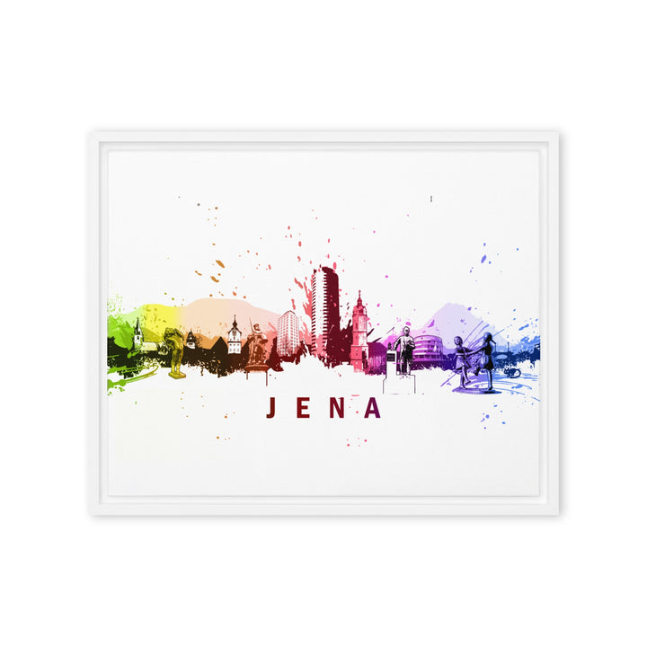 Gerahmte Leinwand - Skyline Jena Marko Kurth Weiß / 41x51 cm (16″×20″) artlia