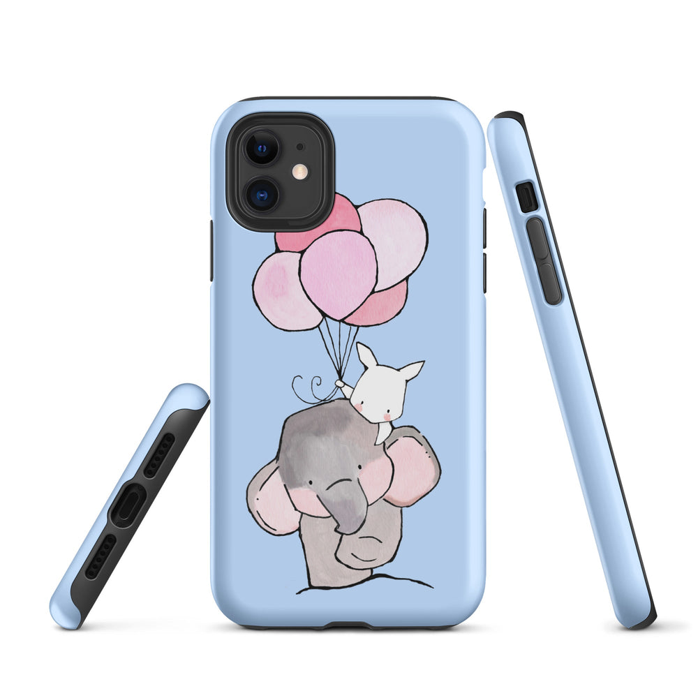 Hardcase iPhone® Handyhülle - Elefant und Hase mit Luftballon Kuratoren von artlia iPhone 11 artlia