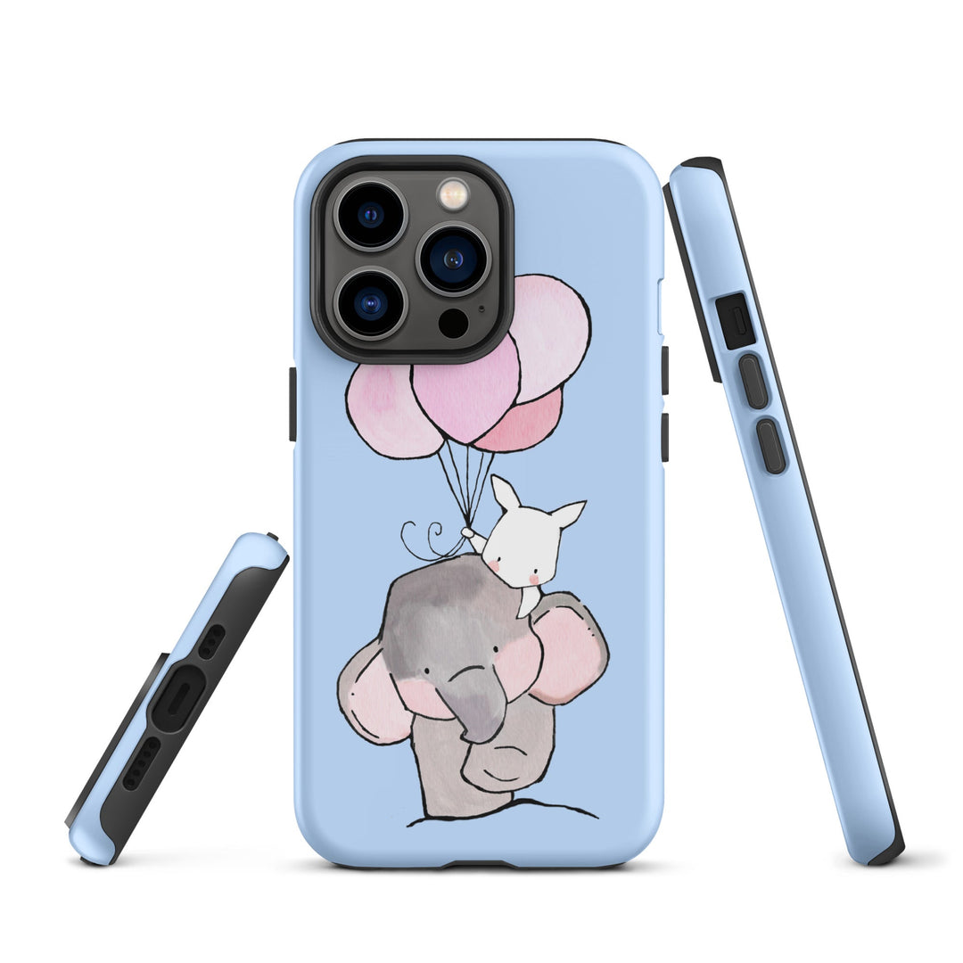 Hardcase iPhone® Handyhülle - Elefant und Hase mit Luftballon Kuratoren von artlia iPhone 13 Pro artlia